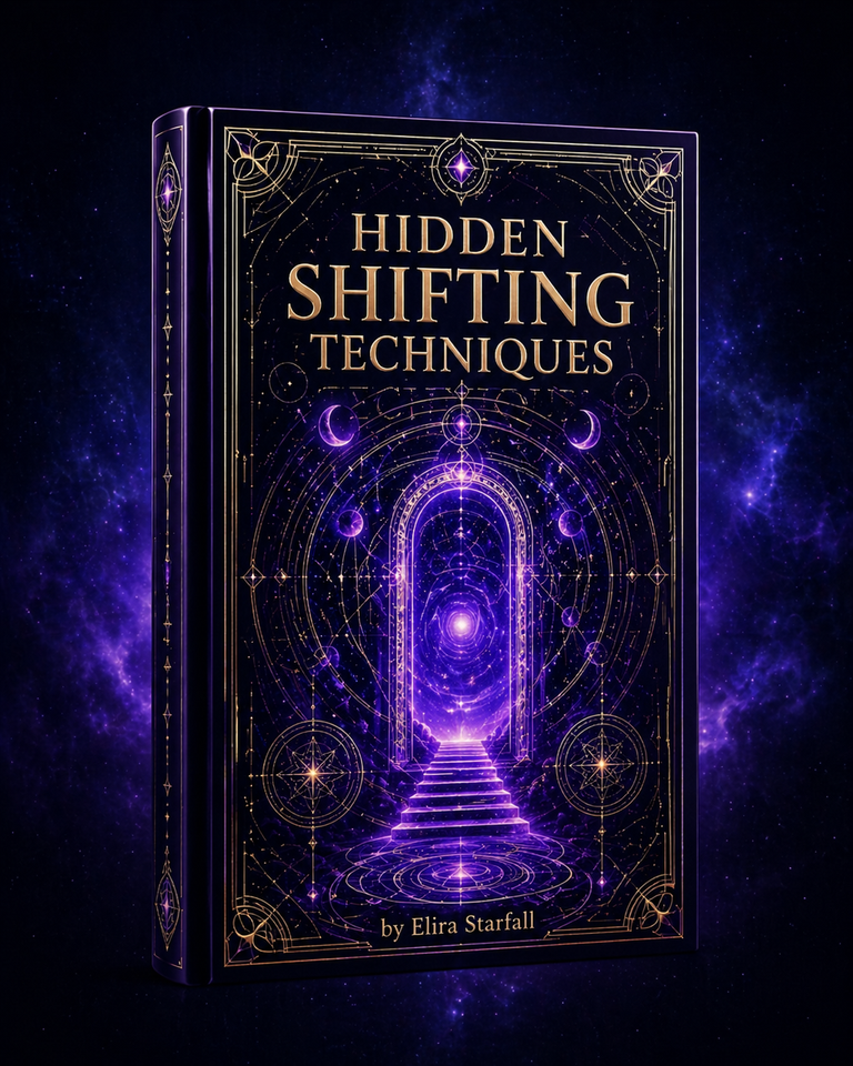 Book titled 'Hidden Shifting Techniques' with a mystical cover design on a dark background